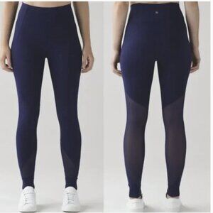 Lululemon Hot Like Agni Pant Leggings Hero Blue Full-On Luxtreme Mesh High Rise